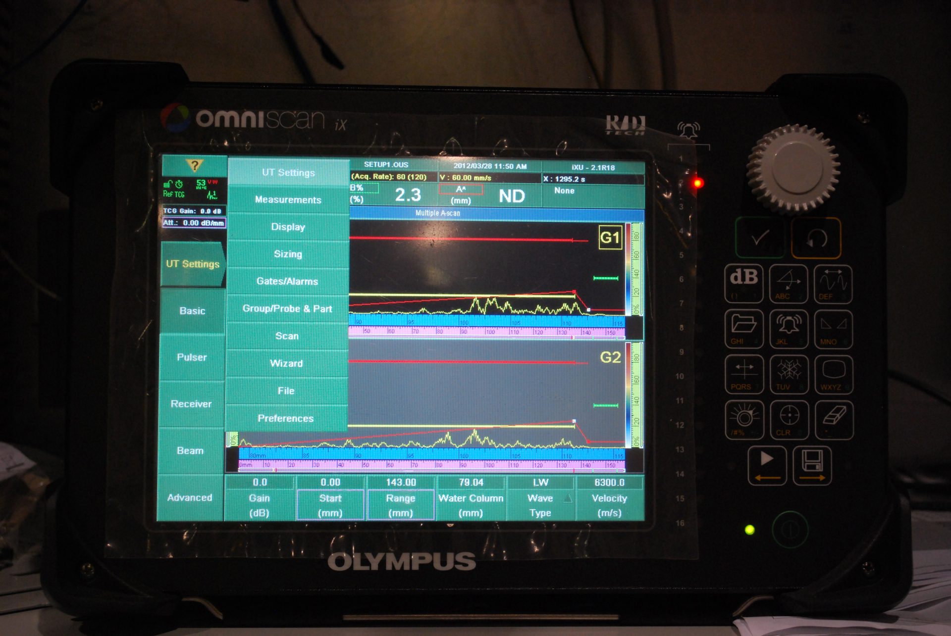 Ultrasonic Test Inspection Station Screen